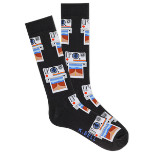 K.Bell Men's Vintage Camera Photos Crew Socks